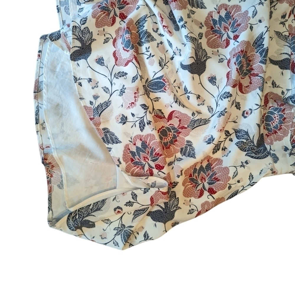 LOFT White Floral Mini Dress with Blue and Rust Flowers - Picture 2 of 10
